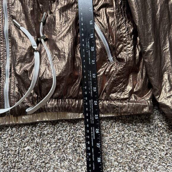 BLANKNYC Good Vibrations Reversible Metallic Windbreaker Jacket M Gold Silver - Picture 13 of 14